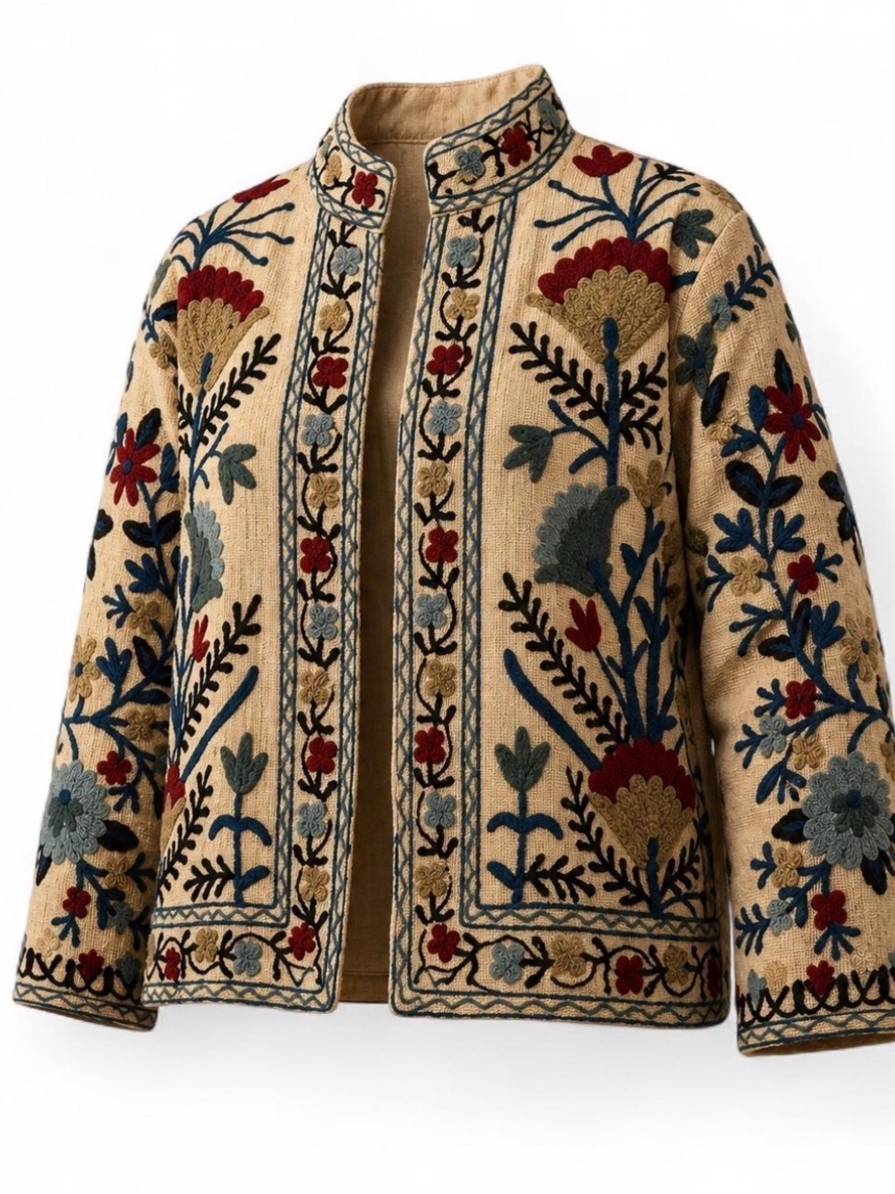 Suzani Kantha jacket hand-embroidered
TNT cotton quilt fabric Sz Medium GUC